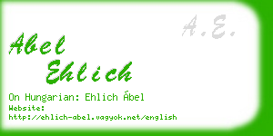 abel ehlich business card